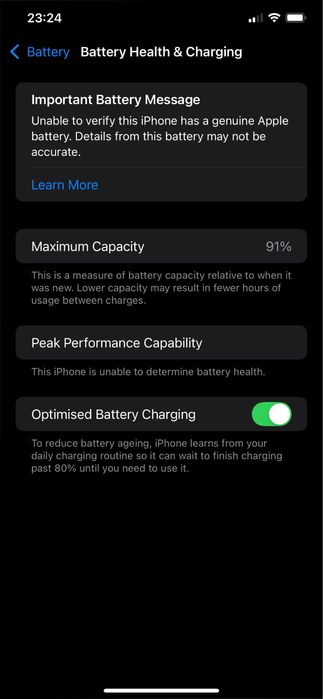 Baterie Originală iPhone XS Max 91% Viață