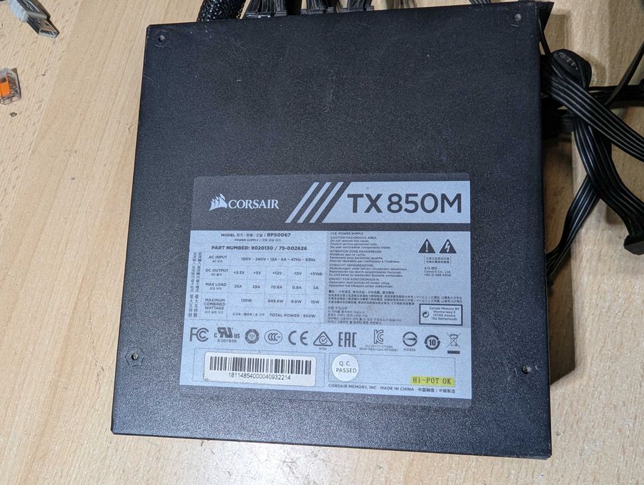 Sursa alimentare Corsair TX 850M, 80+ Gold, 850W, semimodulara