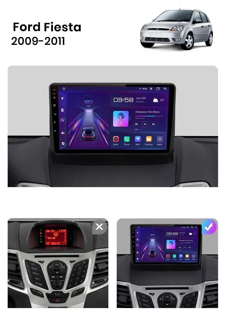 Navigatie Dedicata Ford Fiesta (2009-2017), 9Inch, Bluetooth, WiFi