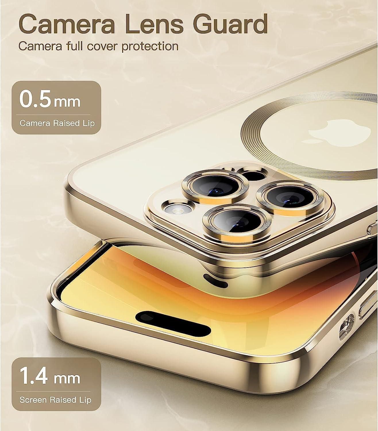 Кейс tech protect magshine magsafe за iphone 15 pro max gold