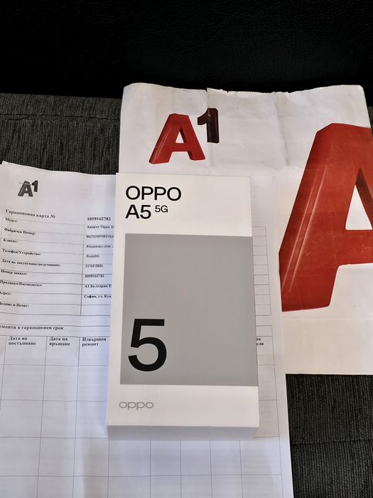 ЗАПЕЧАТАН 128GB Oppo A5 5G А1 Гаранция 2027 Black Green / Черен /Зелен