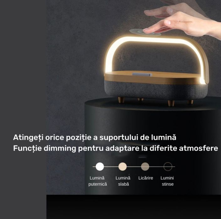 Нощна лампа с безжично зарядно,