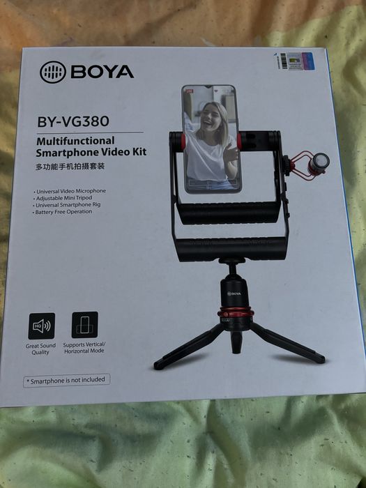 Kit vloging microfon cu stand telefon