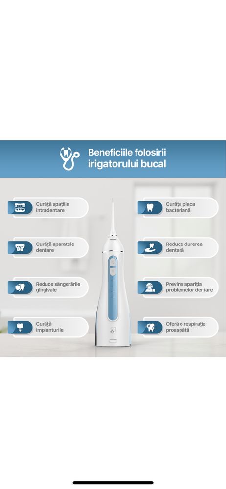 Dus bucal - irigator oral Zoopie Floss cu autonomie 45+ zile