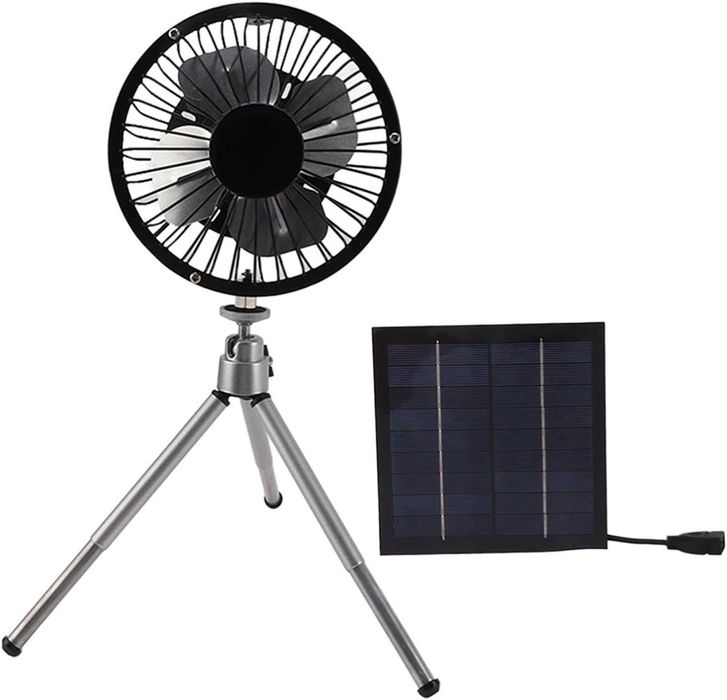 Ventilator solar 10W cu trepied sau conectat USB. Nou ambalat!