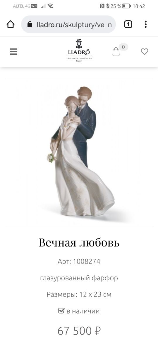 Статуэтка LLADRO глазурованный фарфор