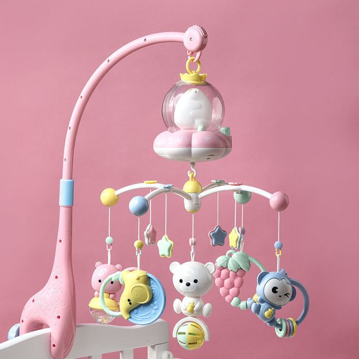 Carusel muzical bebe, IControl tactil, Melodii si Lumini, Rotire 360°