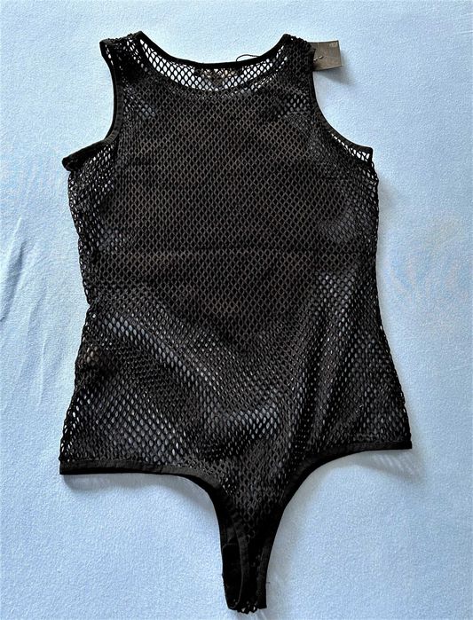 Body de plasa negru cu aplicatii de paiete negre Freeda