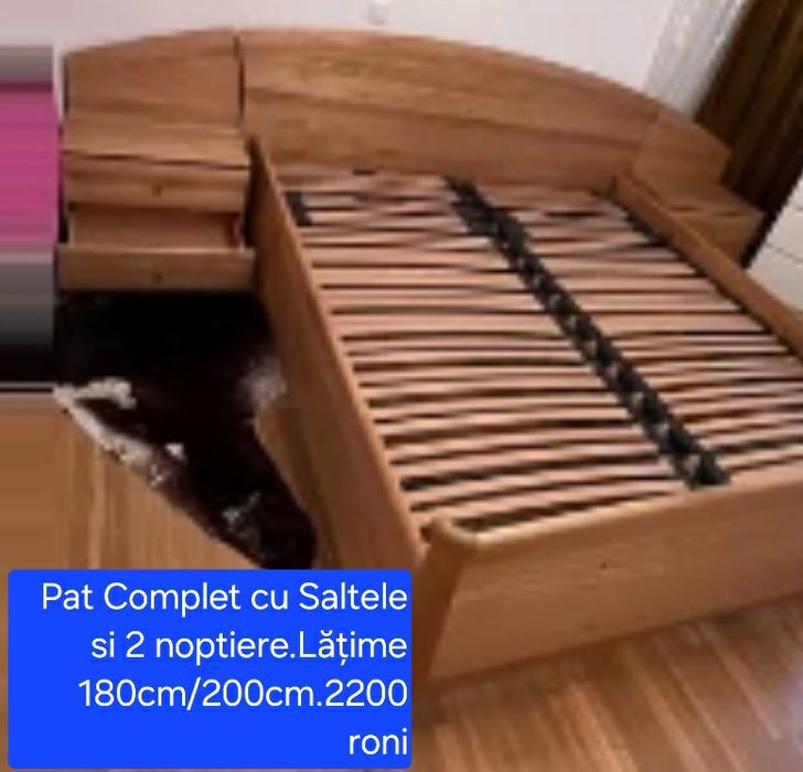 Pat Dublu Complet cu Saltele si 0 Noptiera.In Comuna Baia de TULCEA.