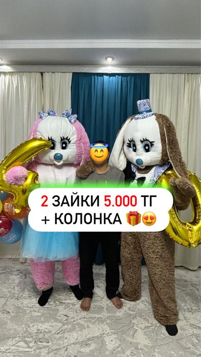 От 3000 тг ! мишки тедди на прокат, в аренду, ростовые куклы костюмы,