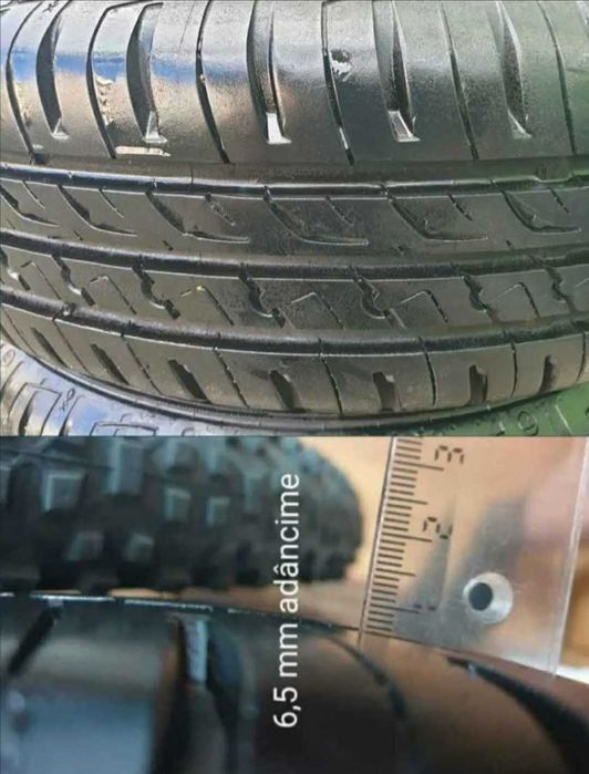 4 Jante Oțel în 5 Prezoane cu Cauciucuri de Vară(Același Model Toate)