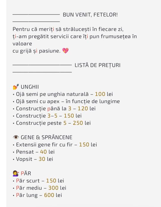 Buna fetelor!va aștept pentru programări, detalii in pvt.Zona tic tac