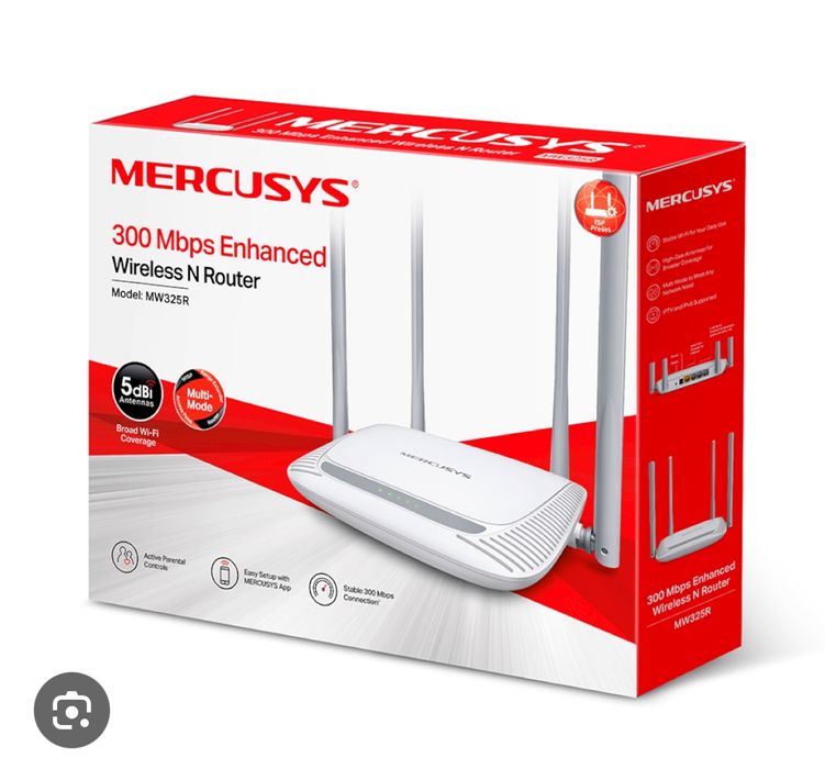 Router wireless Mercusys MW325R, 300Mbps, 4 porturi 10/100Mbps,