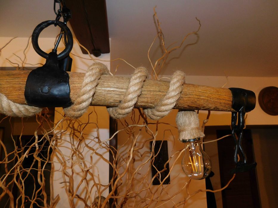 Lustra iuta, lampa suspendata vintige/retro/rustic