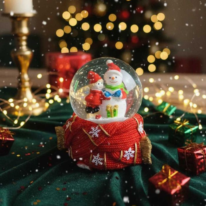 Празнична стъклена снежна топка 12х8 см