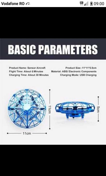 Drona Flynova UFO Spinner Cu Efect De Fidget Spinner