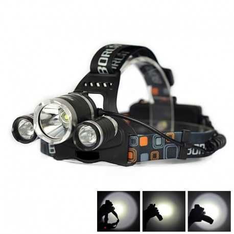 Lanterna De Cap 3 x Led Cree XML T6 Frontala + 2x Acumulatori 18650