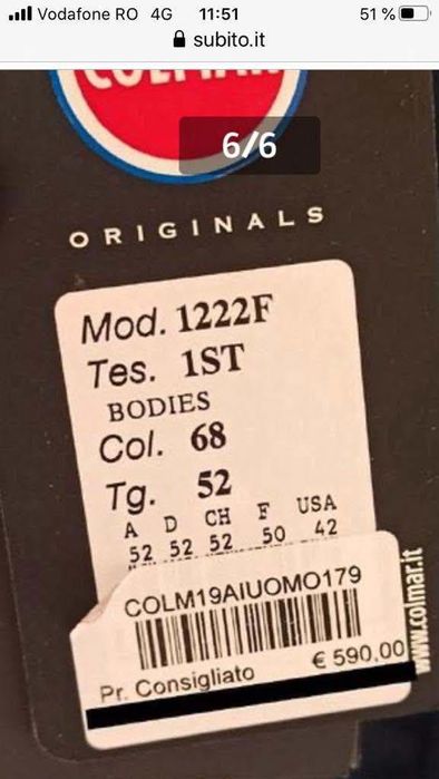 Vind geaca Colmar mr.50(L)Exceleta pt.Temp.Extreme