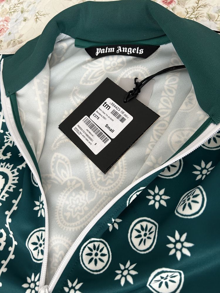 Palm Angels Track Jacket Bandana Green White