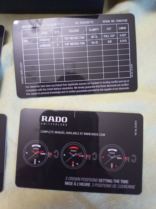 Дамски часовник Rado Automatic 18k yellow gold с 12 диаманта