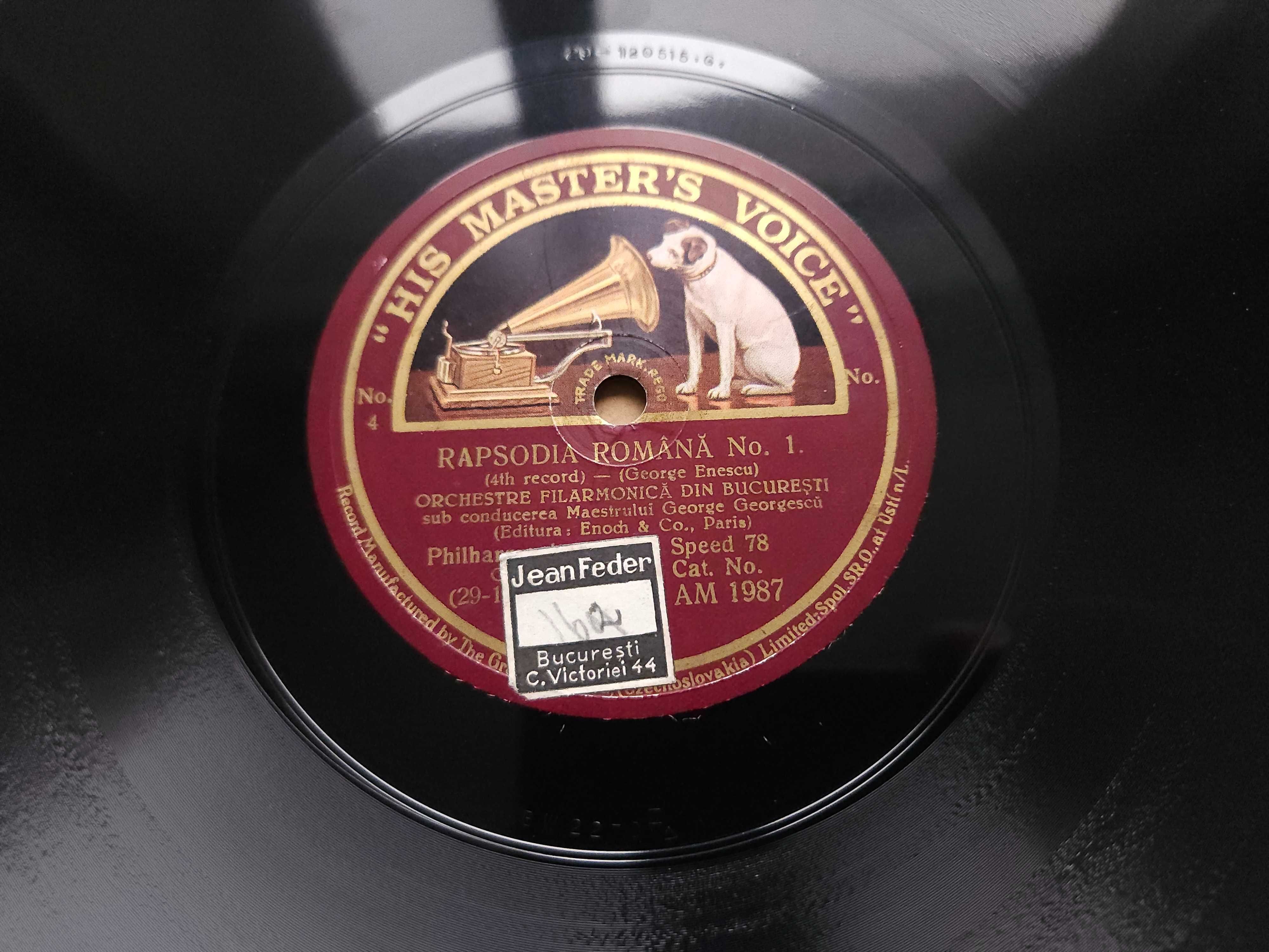 Rapsodia Romana George Enescu patefon gramofon His Master's Voice