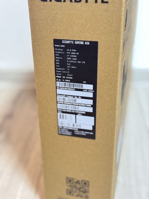 Laptop Gaming Gigabyte GA6H / i7 13620H / RTX 5060 / Ssd 1 TB - NOU