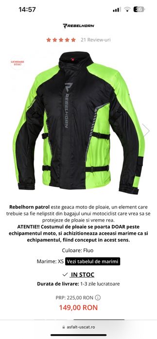 Costum ploaie motocicleta Rebelhorn Patrol