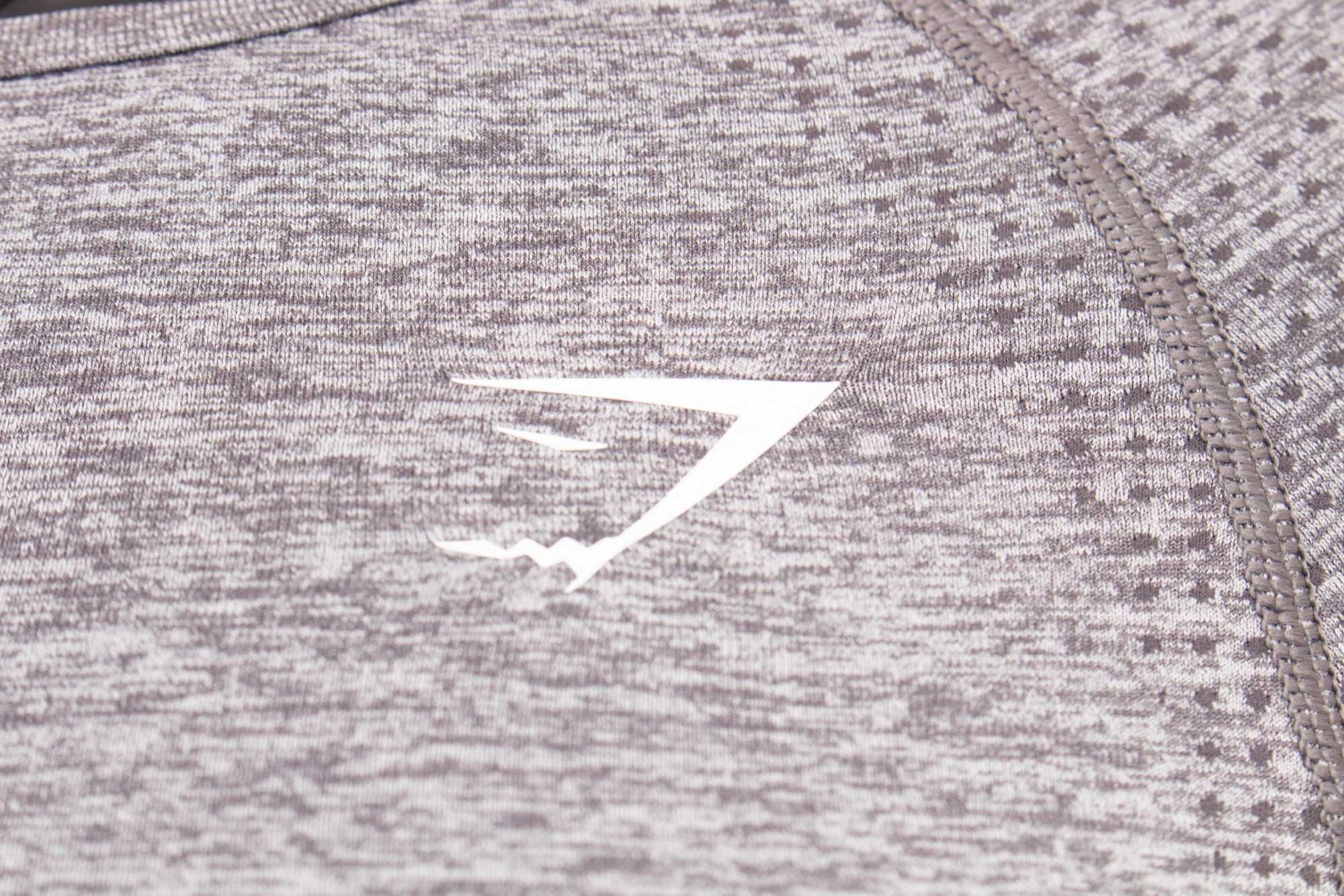 Gymshark дамски кроп топ къс сив дълъг ръкав за фитнес S