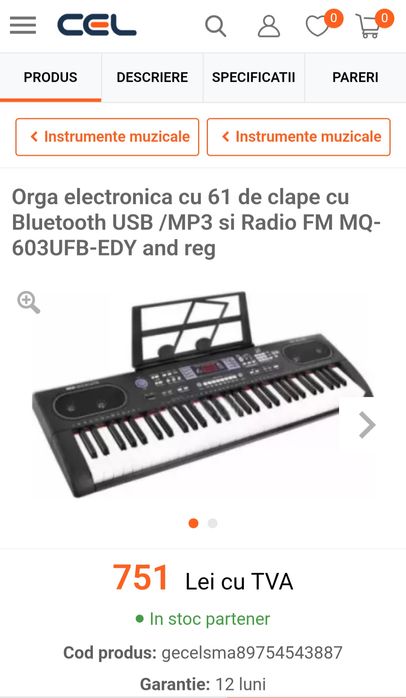 Orga electronica cu 61 de clape  MQ-603