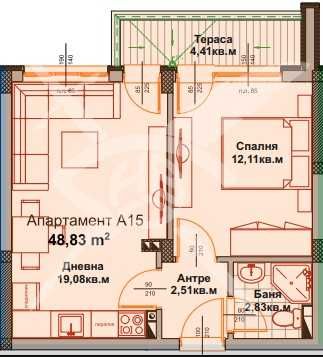 Продава се Двустаен апартамент в Айтос - 48 кв.м за 1071 €/кв.м - Снимка #1