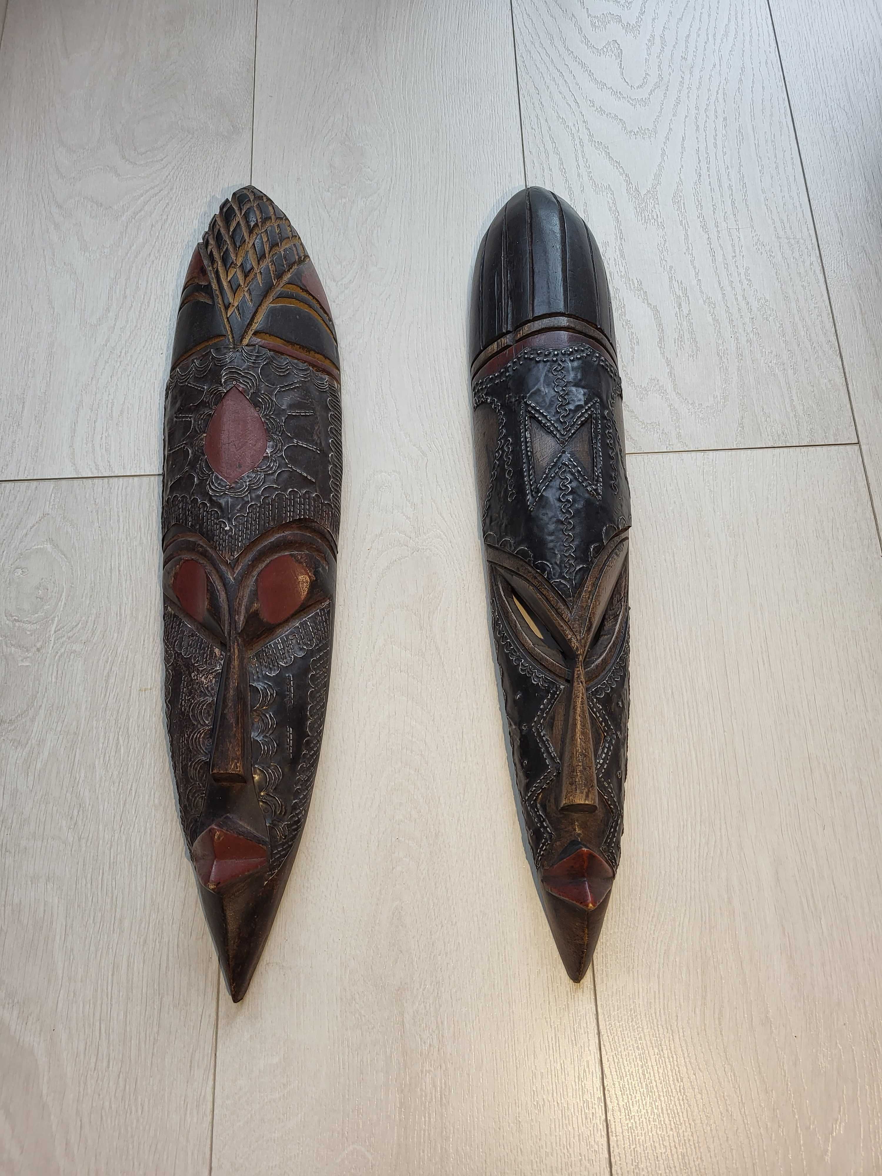 Set de 2 masti africane decorative, autentice si unicate