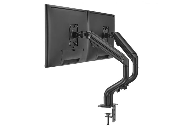 Стойка за два монитора Brateck с пружинен механизъм