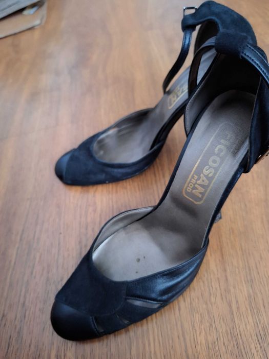 pantofi dama negri din piele