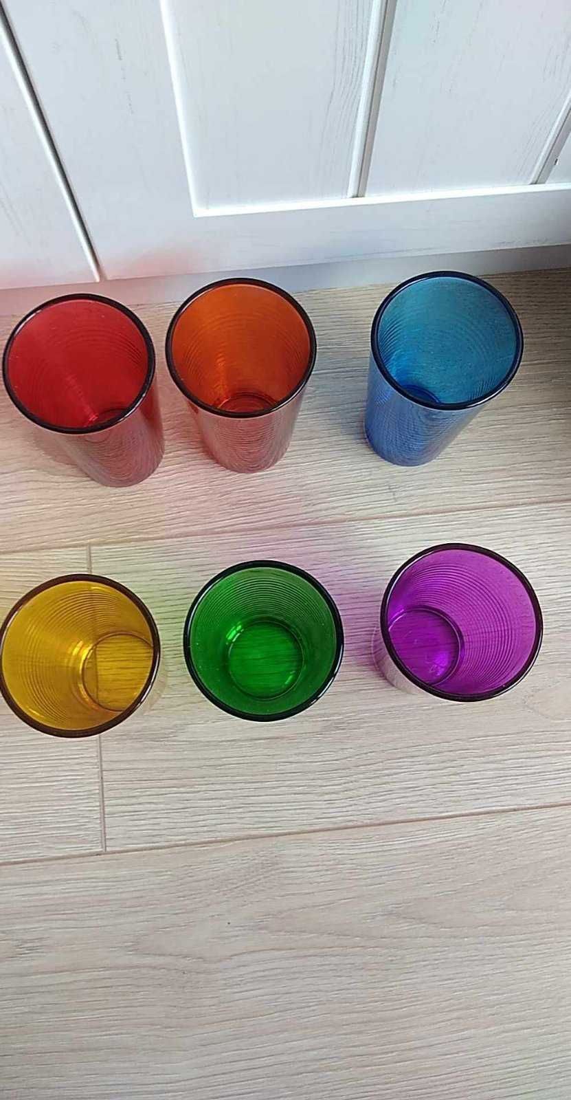 Големи цветни чаши за вода/безалкохолно дебелостенни 6 броя