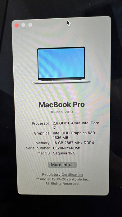 Macbook pro 16’ 2019 touch bar