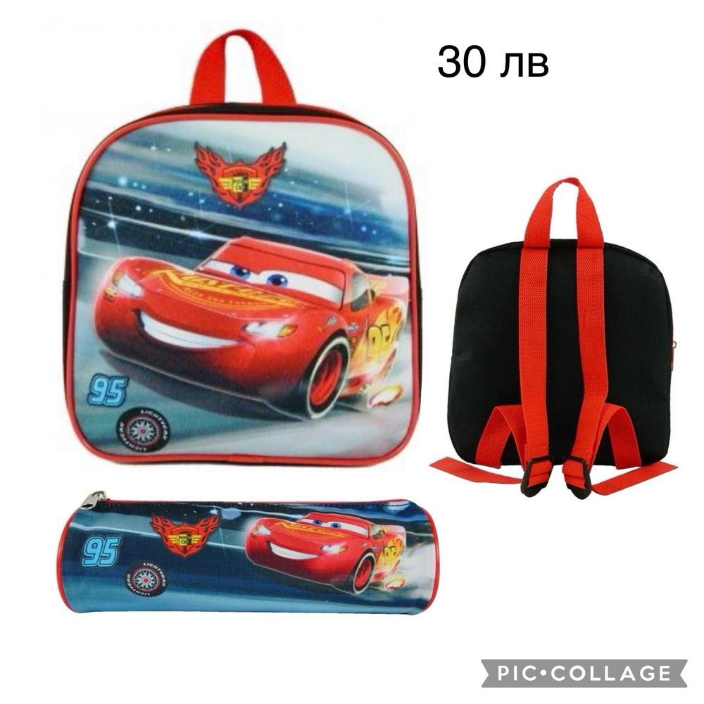 Нови детски раници и чантичка Stitch/Стич, Макуин, Елза и Ана, Мини