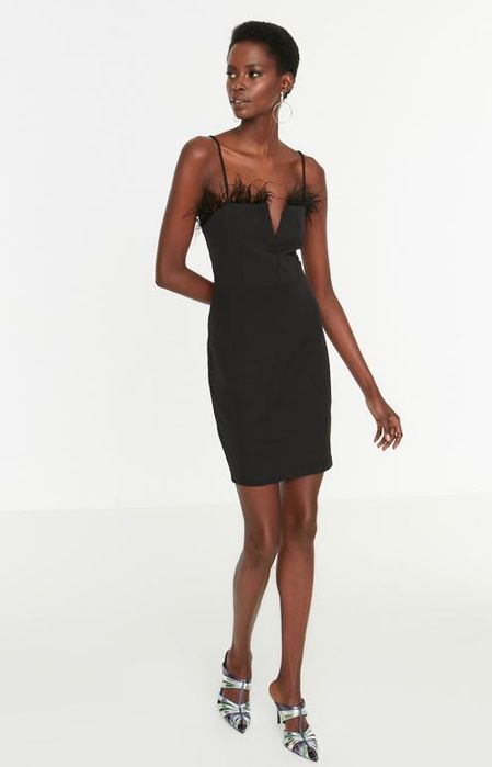 НОВО!Дамска официална черна рокля