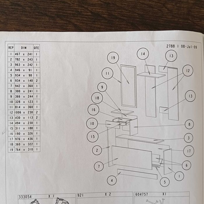 Компактно модулно портманто/антре с огледало, полуразглобено
