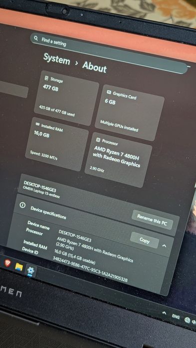 HP Omen 15" гейминг лаптоп