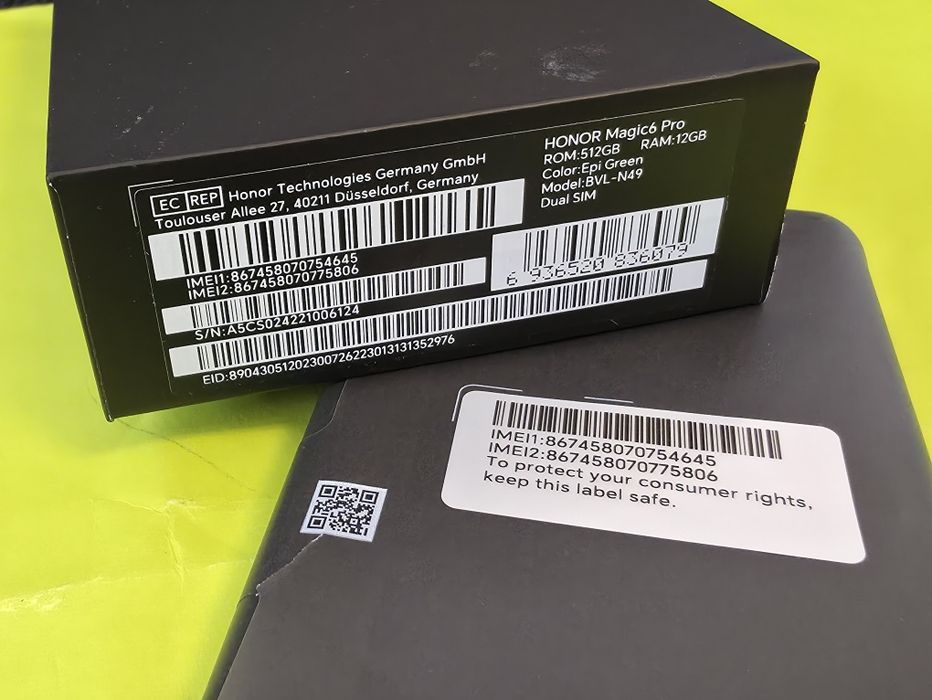 КАТО НОВ 512GB Honor Magic 6 Pro Гаранция Yettel 2027 Green | Зелен