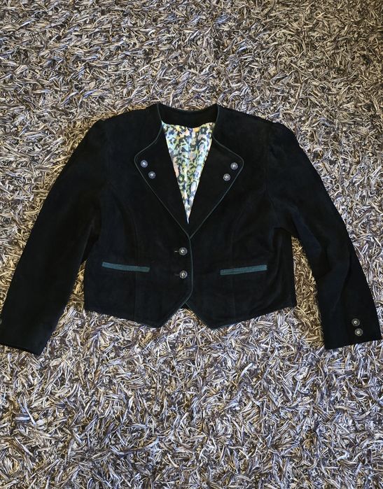 Jachetă/ sacou vintage( anii '80) din piele intoarsa