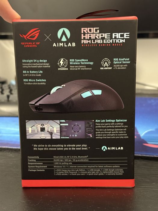 Mouse Wireless ROG Harpe ace aim lab edition