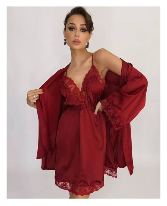 Халат и сорочка атлас