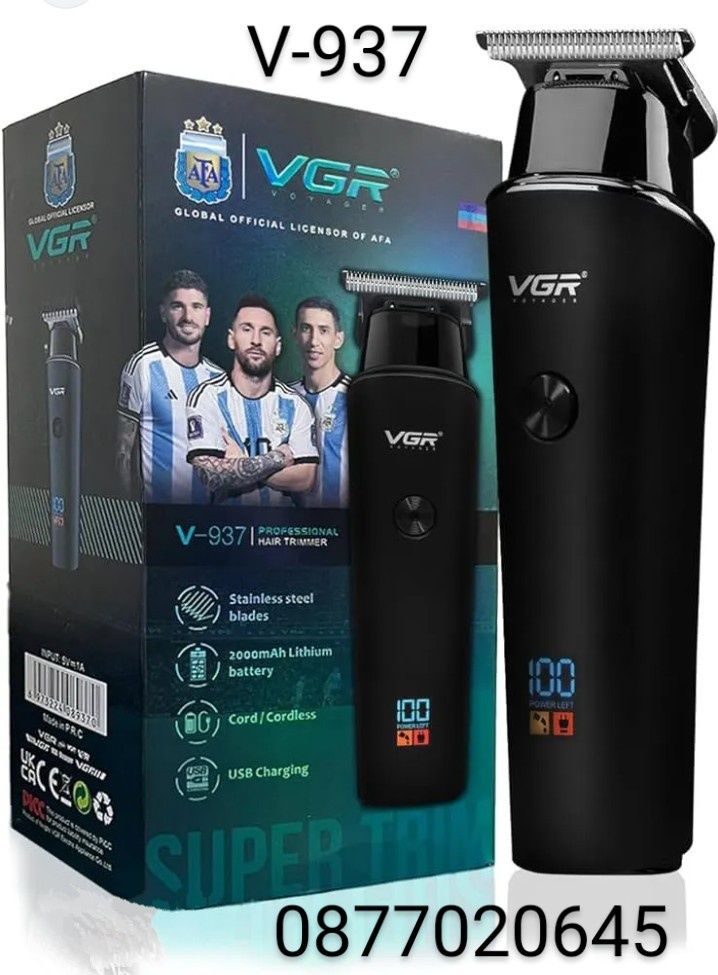 VGR V-937 Професионален жичен и безжичен тример за коса (черен)