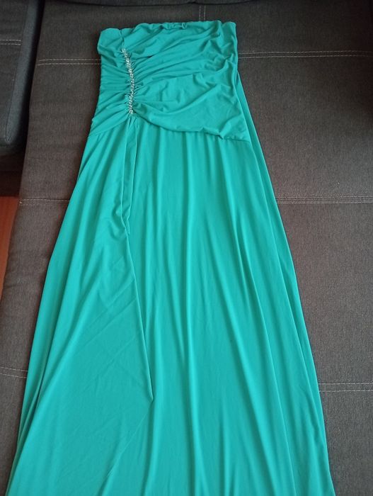Rochie eleganta turcoaz cu pietre
