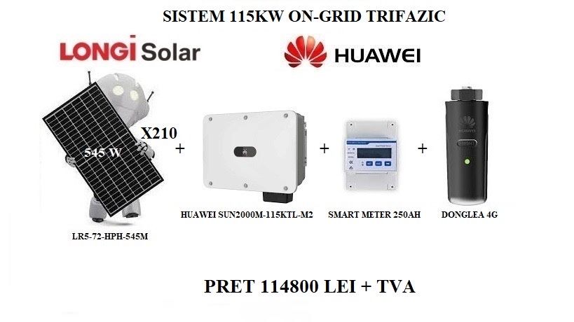 Kit 115 KW sistem panouri fotovoltaice