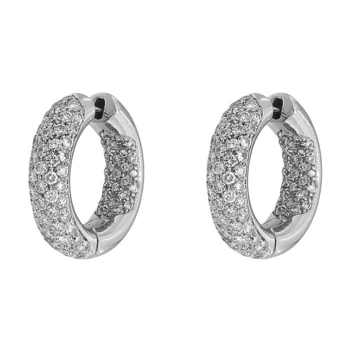 Cercei din aur alb 18k, cu diamante naturale, CAU208