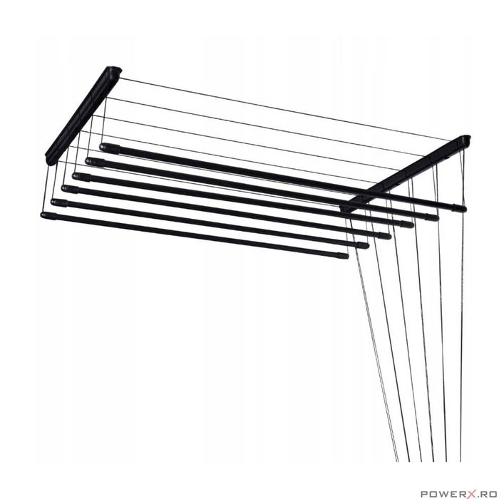 Uscator rufe de tavan, 6x100 cm, negru, Sepio