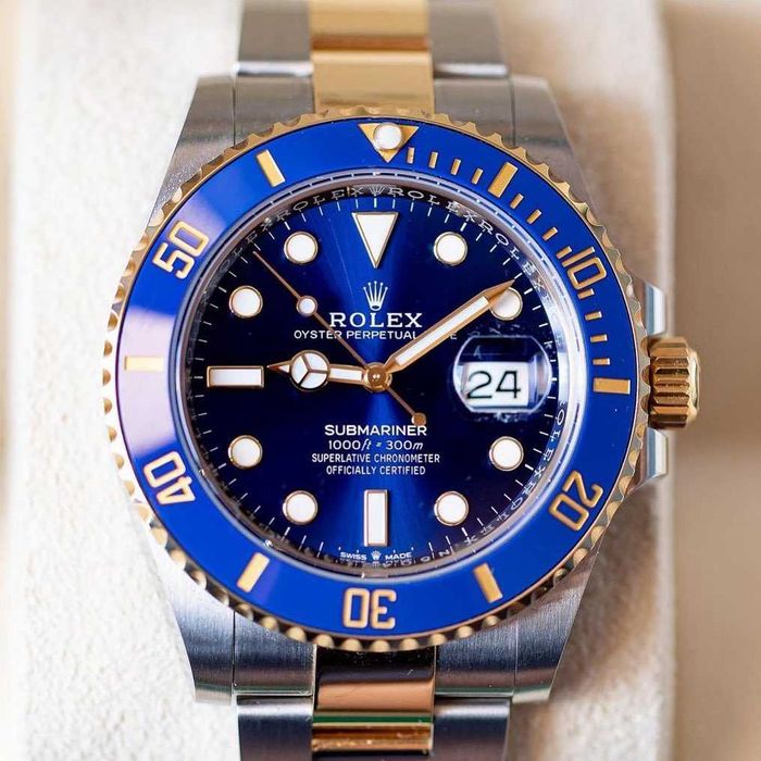 rolex submariner двуцветен син циферблат