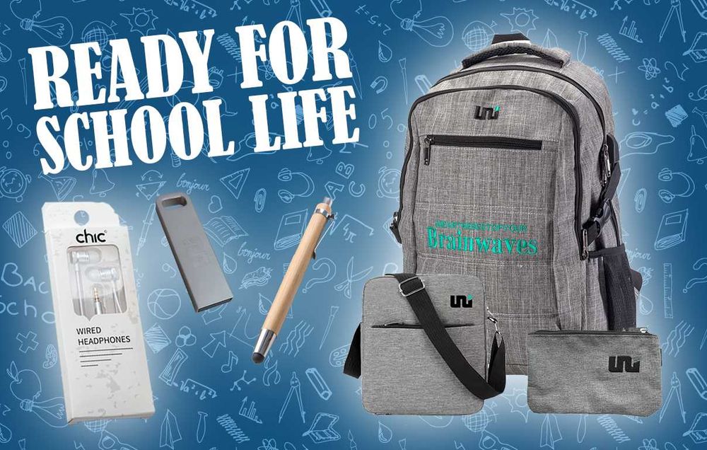READY FOR SCHOOL - раница с USB, флашка, слушалки и химикал